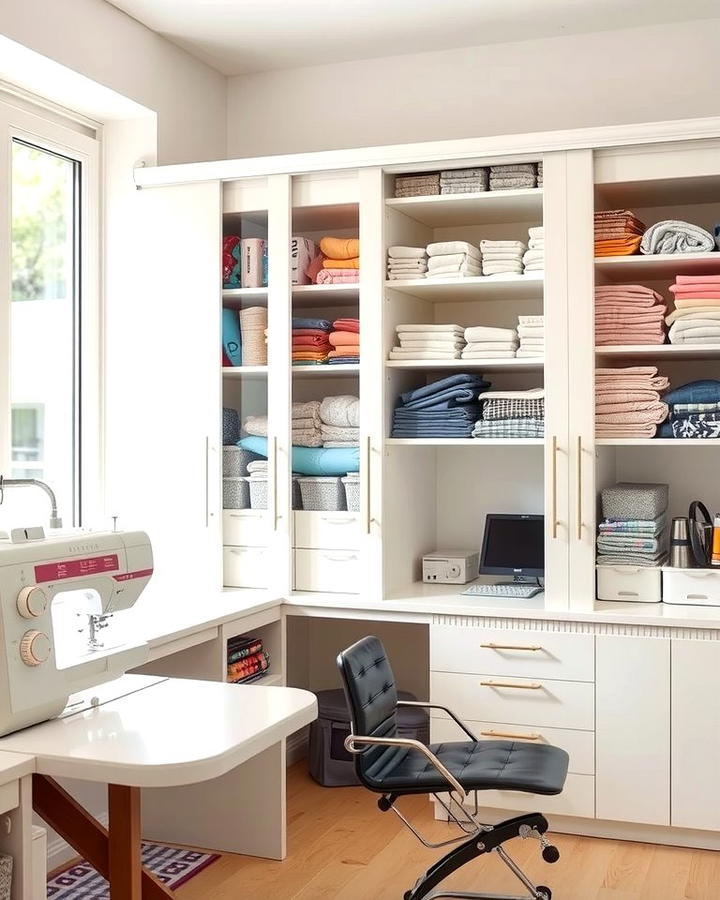 Sliding Door Cabinets - 25 Sewing Room Ideas