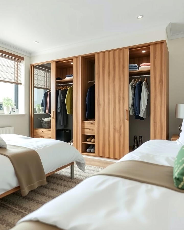 Sliding Door Wardrobes - 25 Shared Bedroom Ideas for Small Rooms