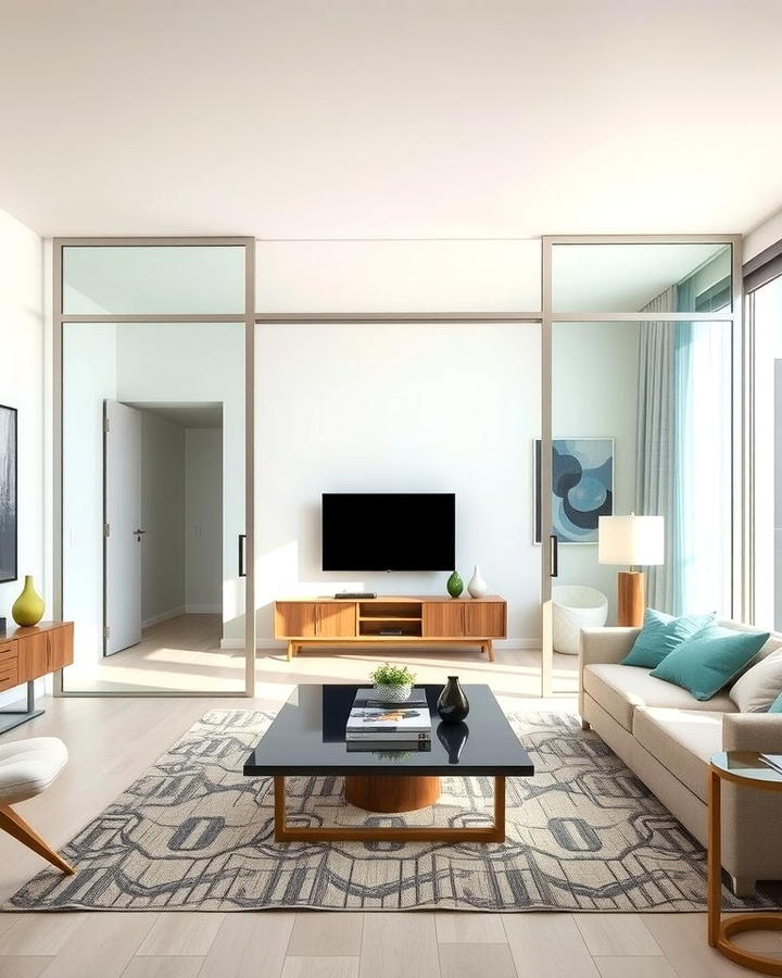 Sliding Doors for Flexibility - 30 Condo Living Room Ideas