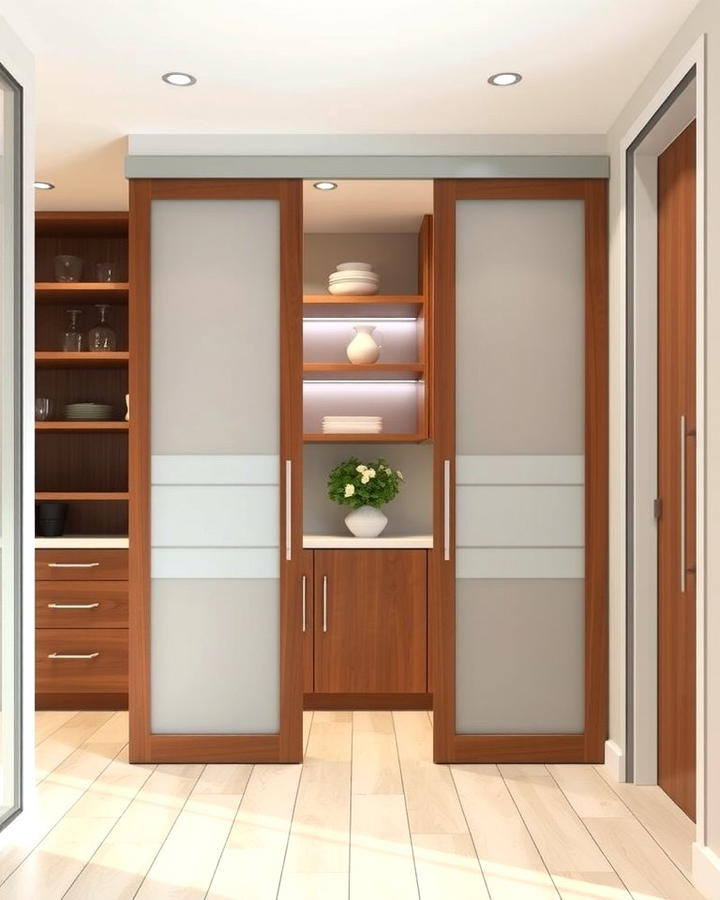 Sliding Doors for Hidden Access - 25 Open Pantry Ideas