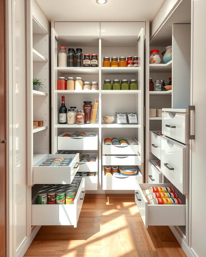 Sliding Pantry Drawers for Easy Access - 25 Small Pantry Ideas