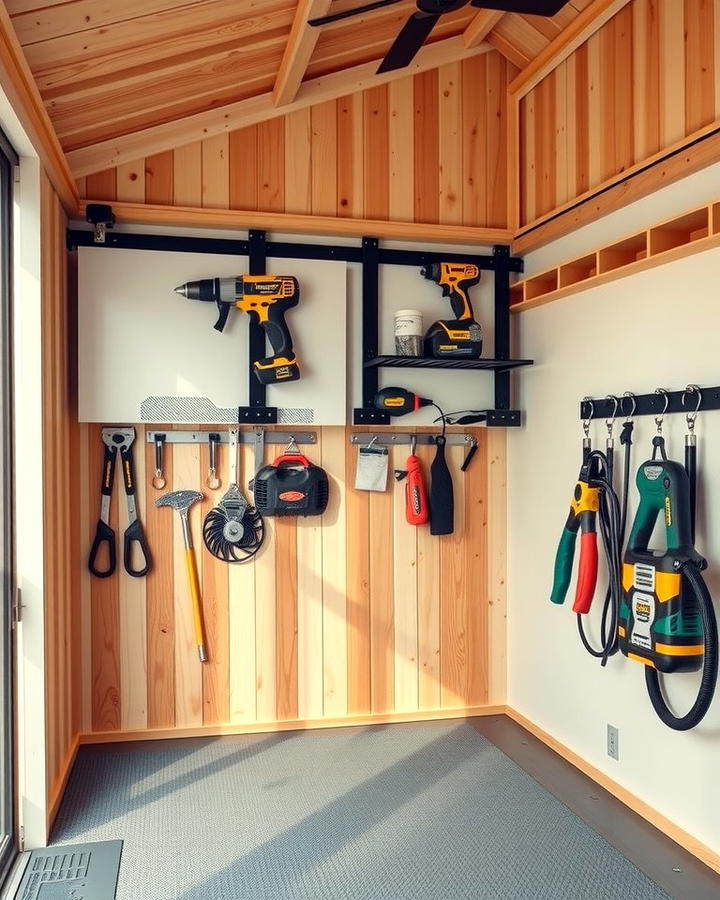 Sliding Storage Panels - 25 Shed Organization Ideas