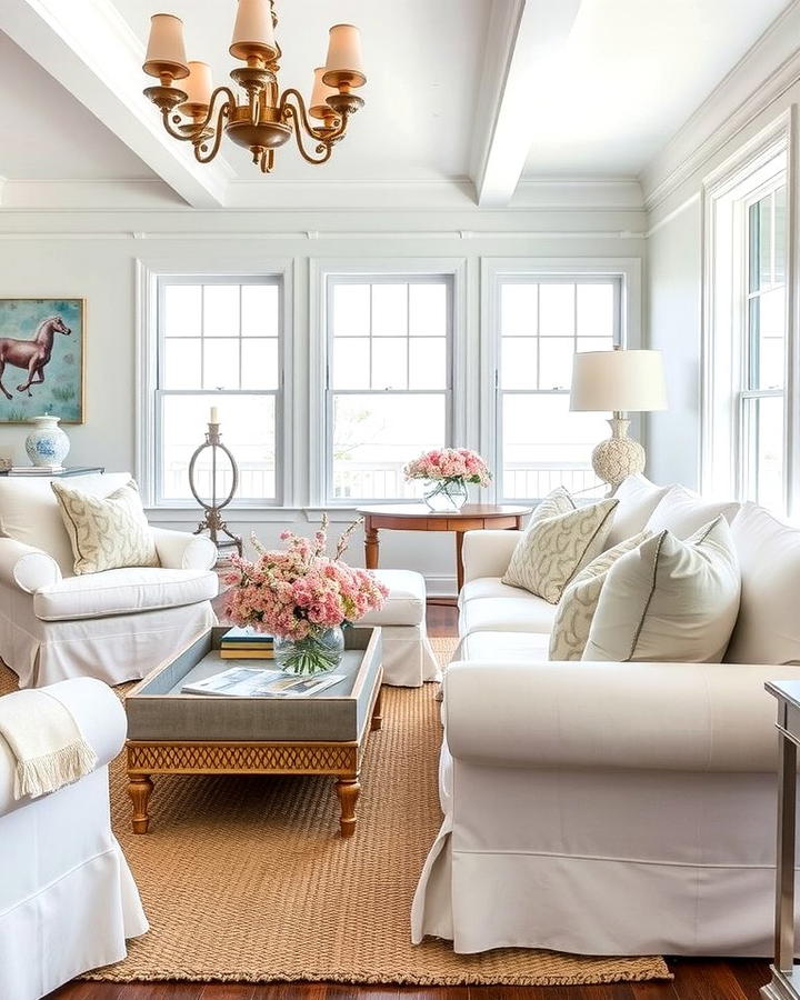 Slipcovered Furniture - 30 Hamptons Living Room Ideas