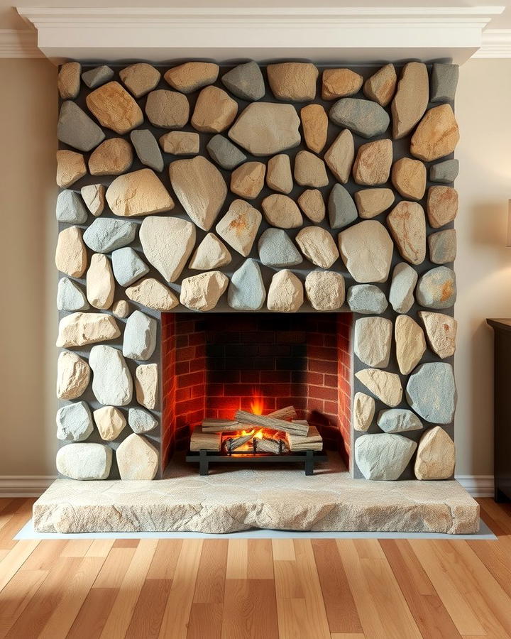 Small Scale River Rock Fireplace for Cozy Spaces - 25 River Rock Fireplace Ideas