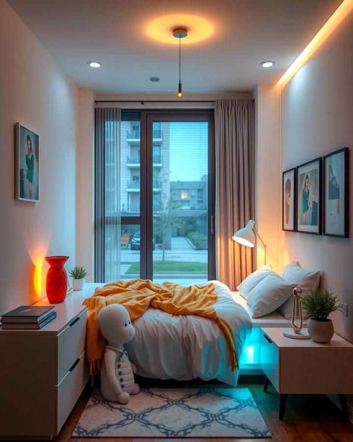 Smart Lights for Customizable Control - 25 small bedroom lighting ideas