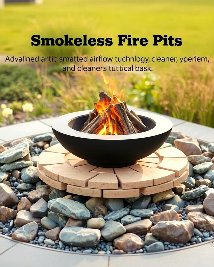 Smokeless Fire Pit with Rock Surround - 25 Rock Fire Pit Ideas