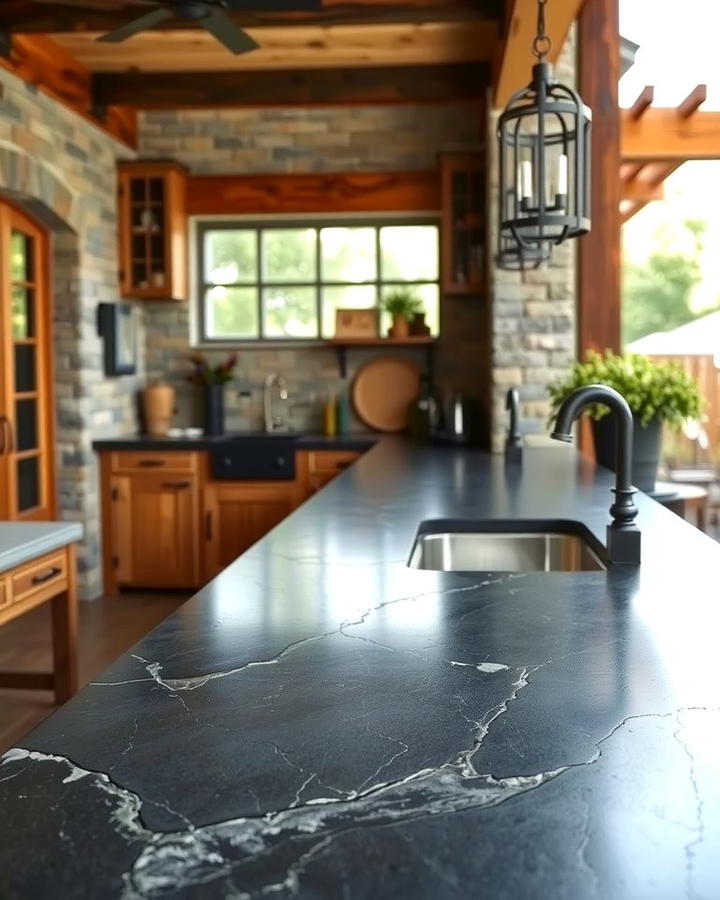 Soapstone Countertops for Timeless Beauty - 25 Outdoor Kitchen Countertop Ideas