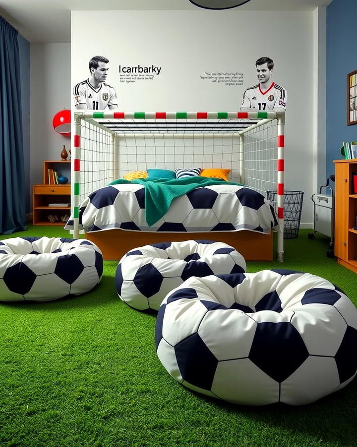 Soccer Ball Bean Bags 2 - 30 Soccer Themed Bedroom Ideas