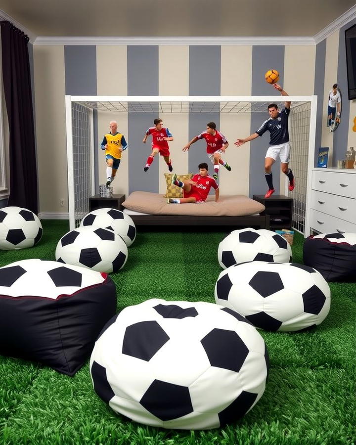 Soccer Ball Bean Bags - 30 Soccer Themed Bedroom Ideas