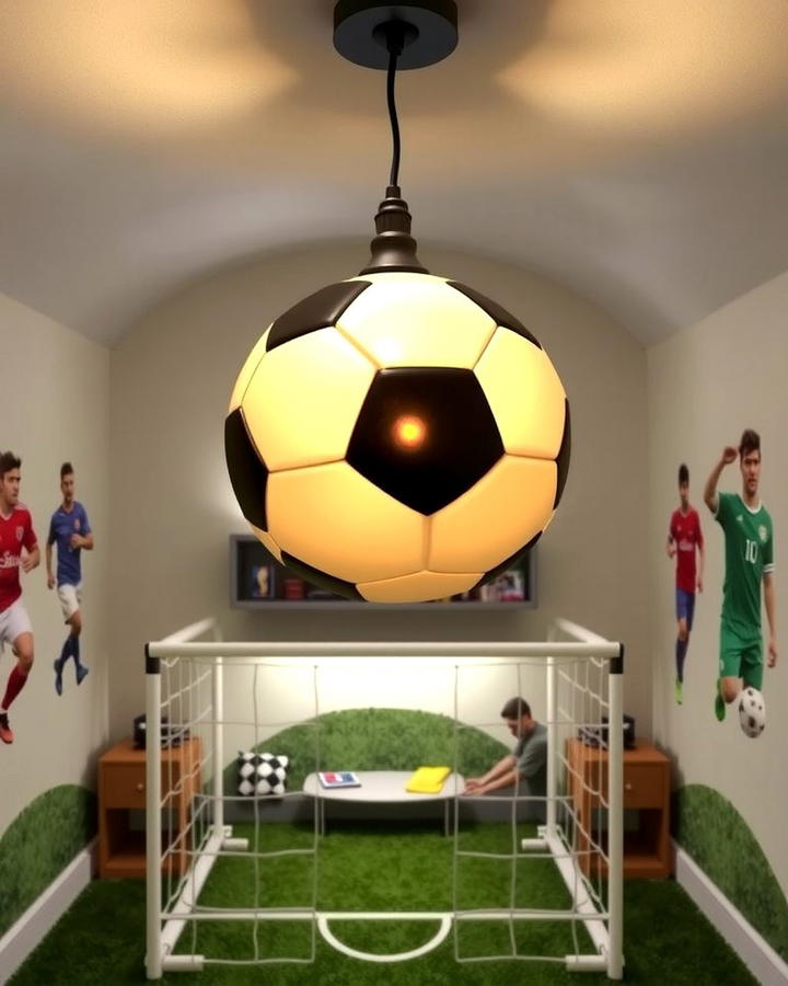 Soccer Ball Pendant Light - 30 Soccer Themed Bedroom Ideas