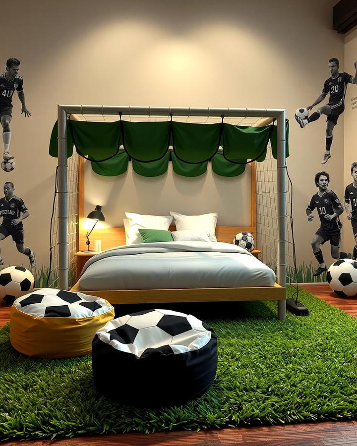 Soccer Goal Canopy Bed - 30 Soccer Themed Bedroom Ideas