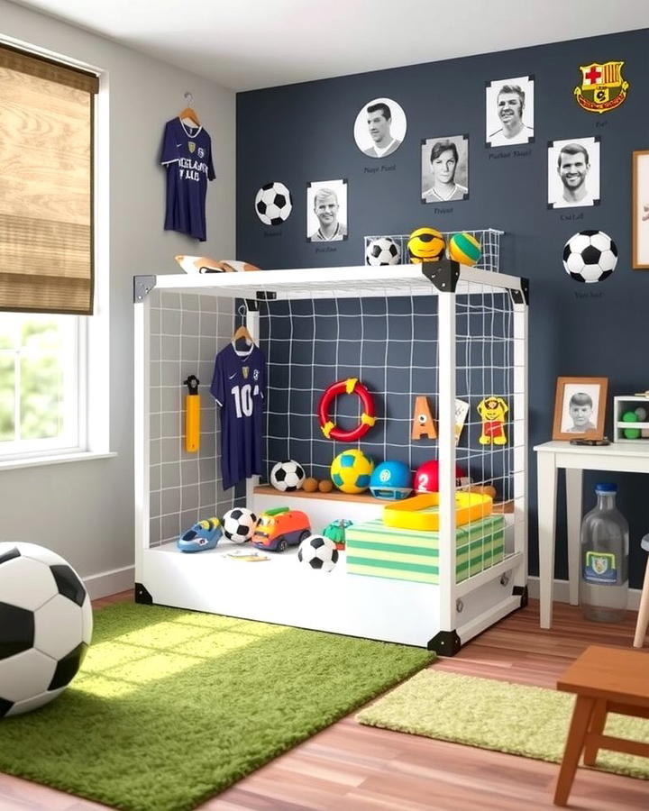 Soccer Goal Storage Unit - 30 Soccer Themed Bedroom Ideas