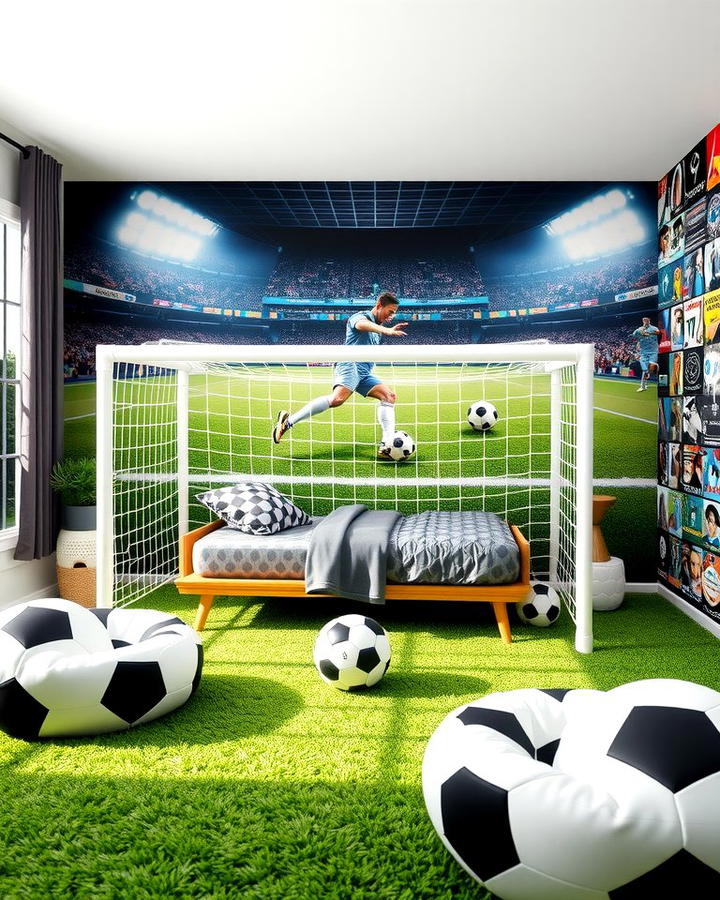 Soccer Match Wallpaper - 30 Soccer Themed Bedroom Ideas