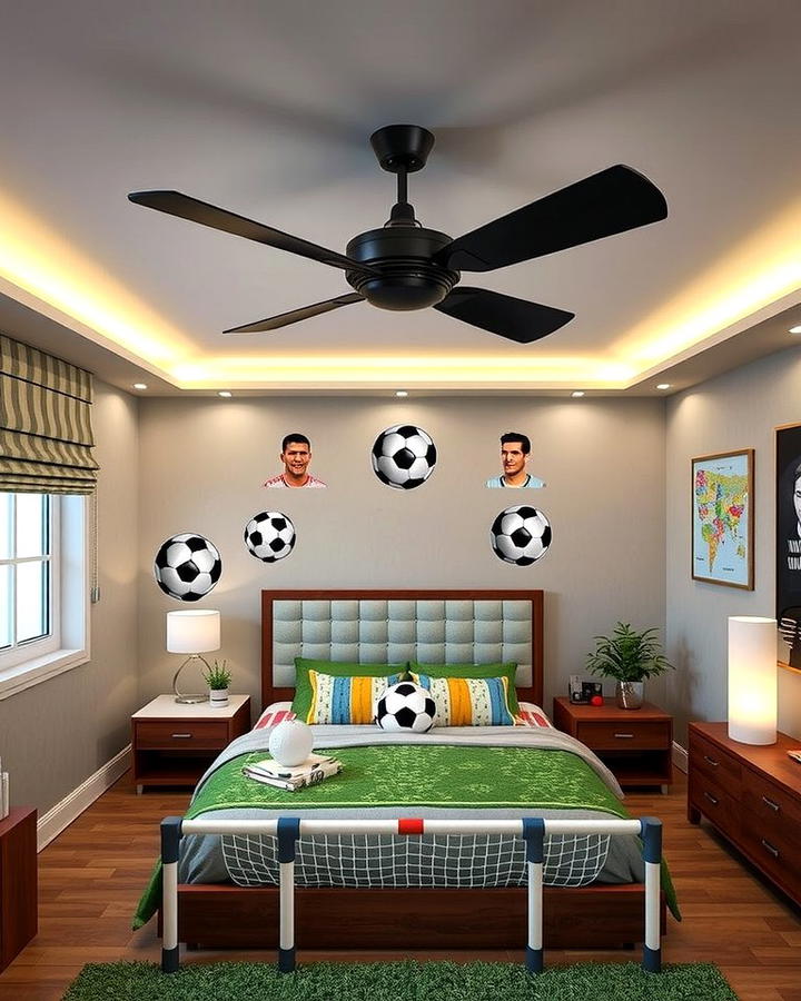 Soccer Themed Ceiling Fan - 30 Soccer Themed Bedroom Ideas