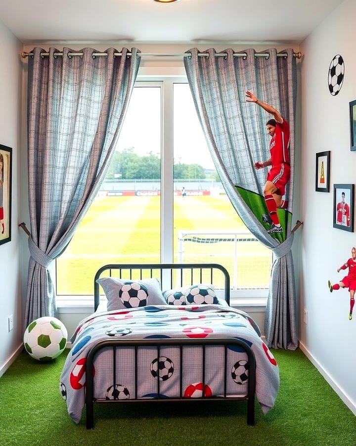 Soccer Themed Curtains - 30 Soccer Themed Bedroom Ideas