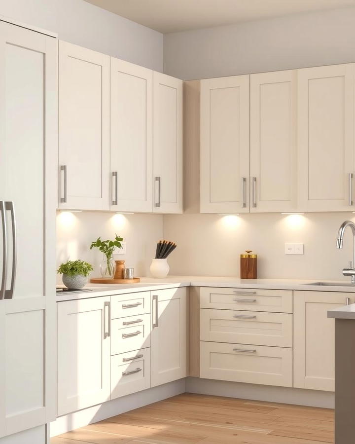 Soft Close Cabinets for Modern Functionality - 25 Off-white Kitchen Cabinets