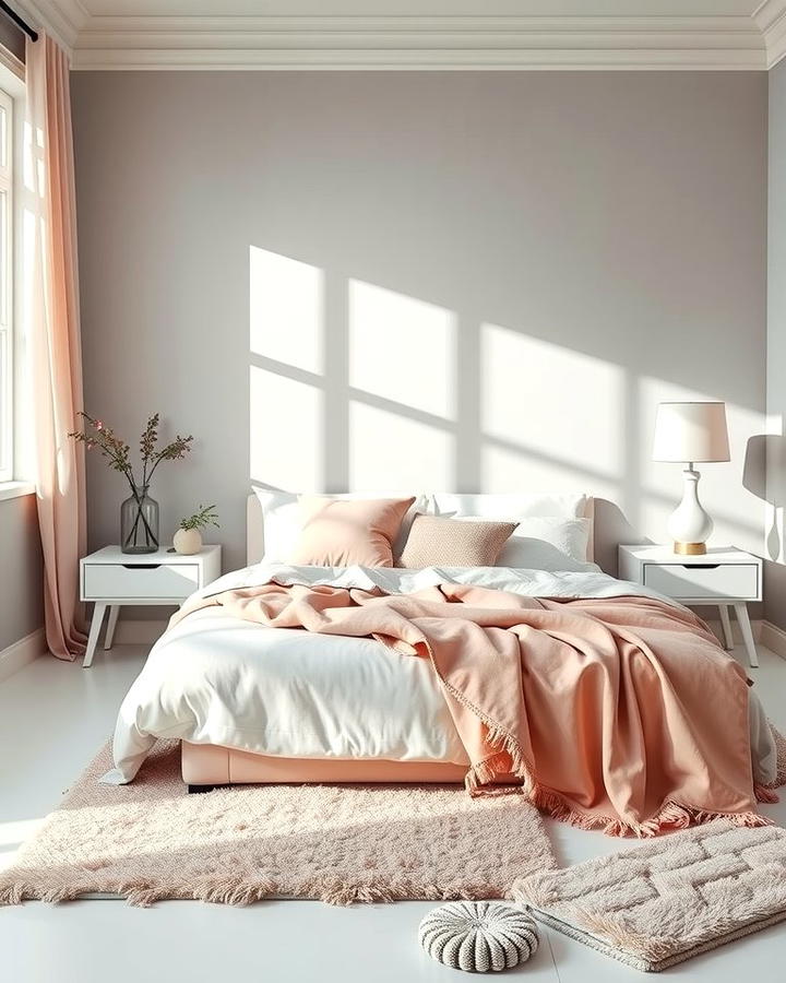 Soft Grey Walls with Pink Accents 2 - 25 Pink and Grey Bedroom Ideas