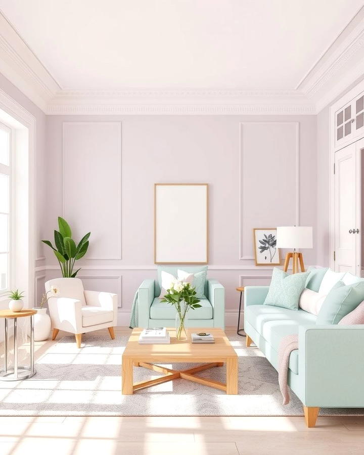 Soft Lilac Walls - 25 Pastel Living Room Ideas