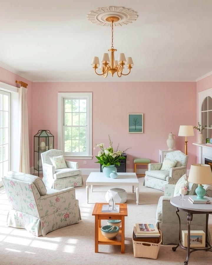 Soft Pastel Color Palette - 25 Shabby-chic Style Living Room Ideas