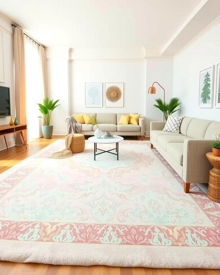 Soft Pastel Rugs - 30 Living Room Rug Ideas