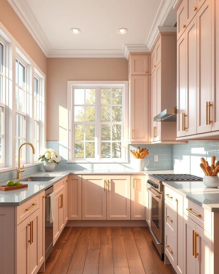 Soft Pink Cabinets for a Subtle Touch - 30 Pink Kitchen Ideas