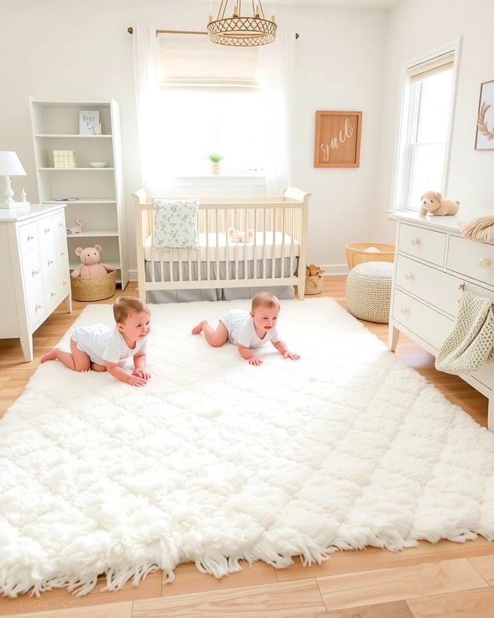 Soft White Area Rug - 25 White Nursery Ideas