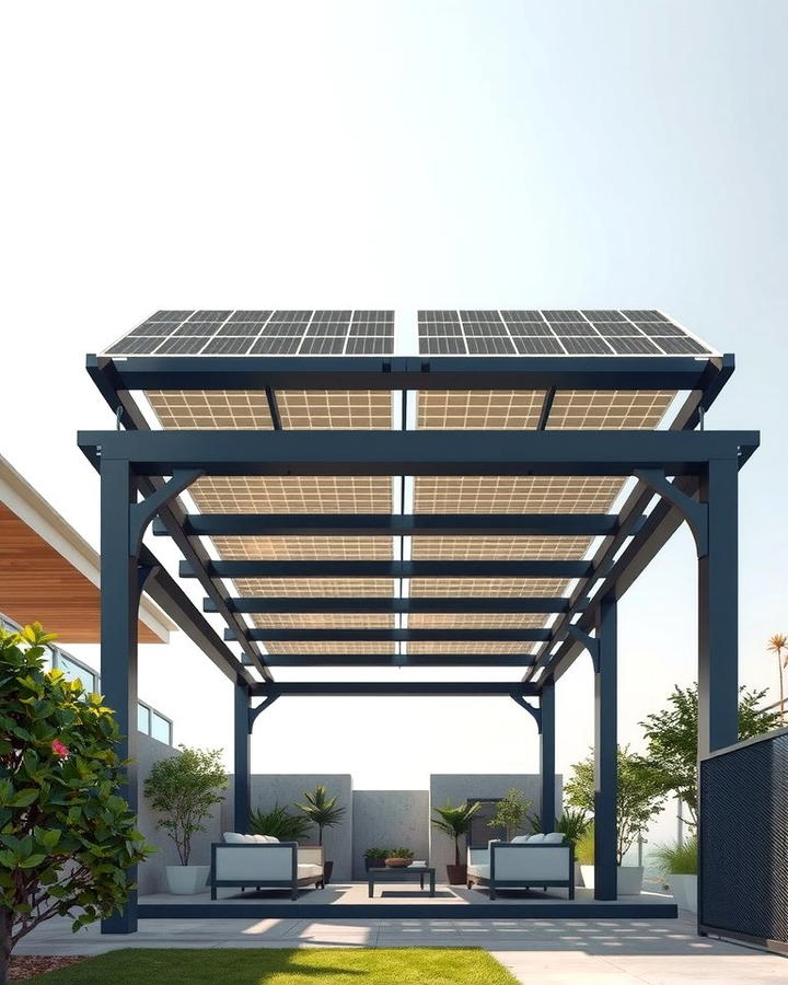 Solar Panel Roof - 25 Pergola Roof Ideas