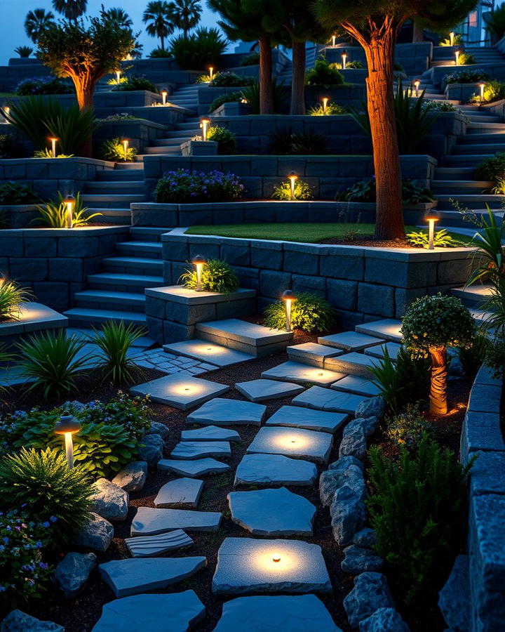 Solar Powered Lighting - 25 Terraced Garden Ideas