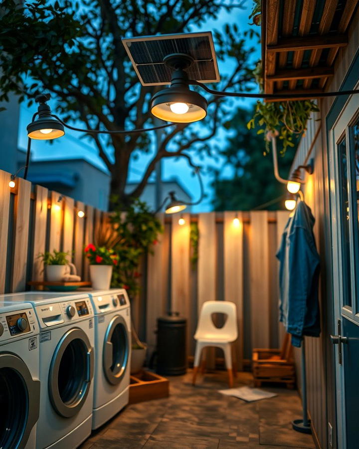 Solar Powered Lights for Evening Use - 25 Outdoor Laundry Area Design Ideas