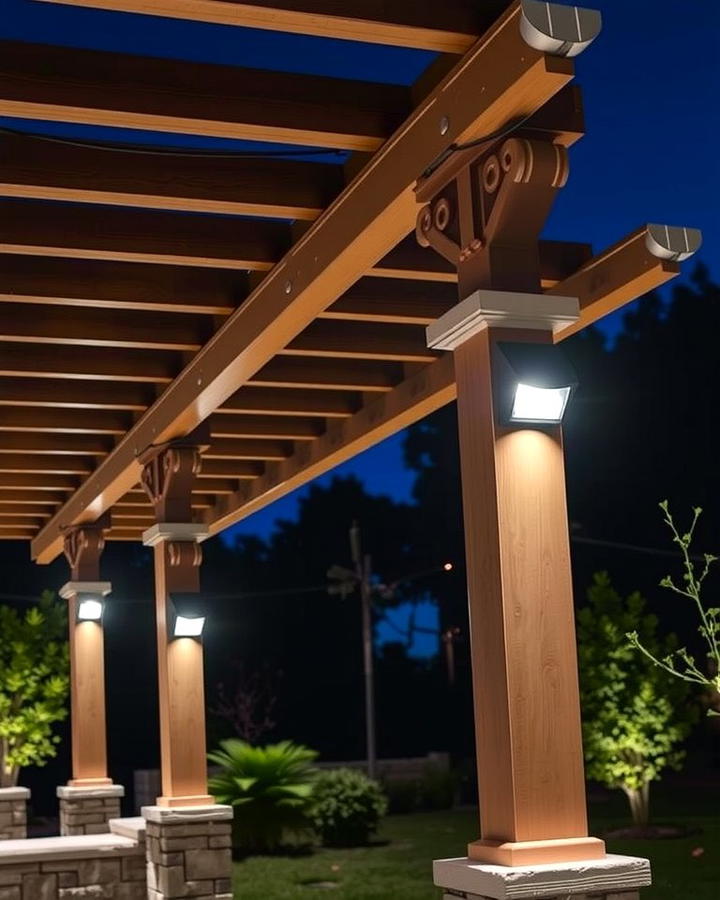 Solar Powered Post Cap Lights for Eco Friendly Illumination - 25 Pergola Lighting Ideas