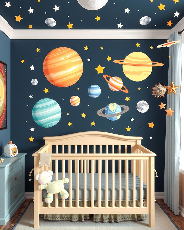 Solar System Wall Decals - 25 Space-themed Nursery Ideas