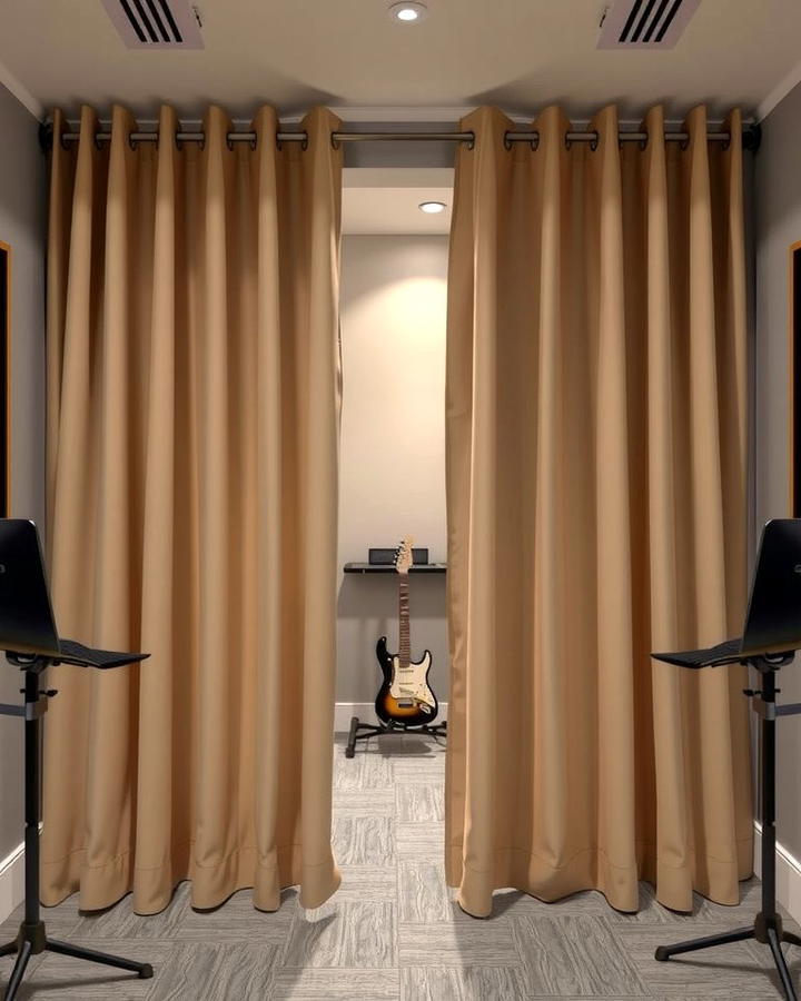 Sound Absorbing Curtains for Noise Control - 25 Music Room Ideas