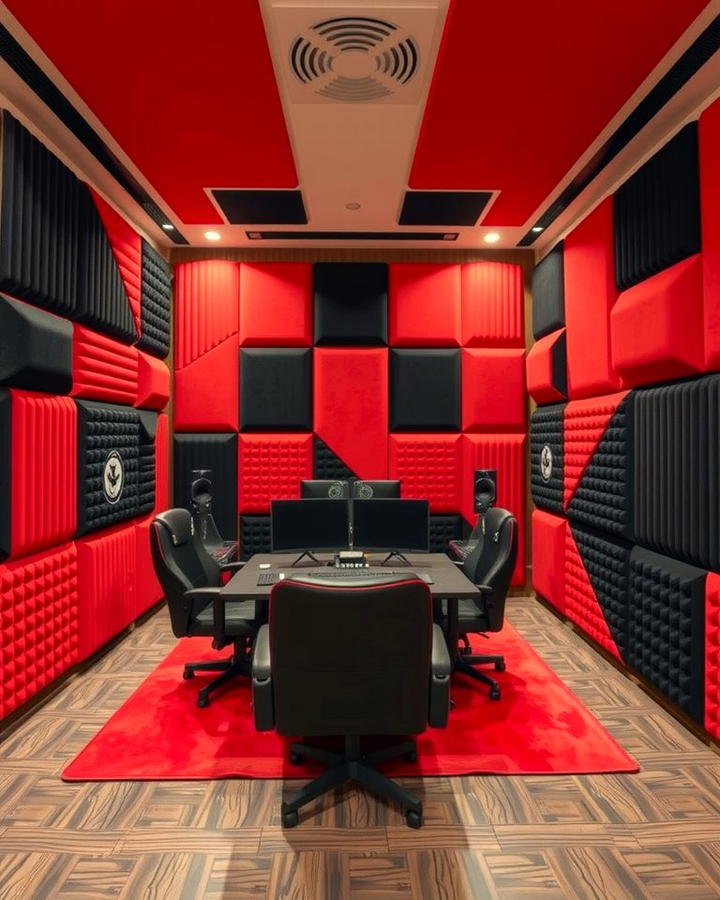 Soundproofing Panels - 25 Red and Black Gaming Setup Ideas