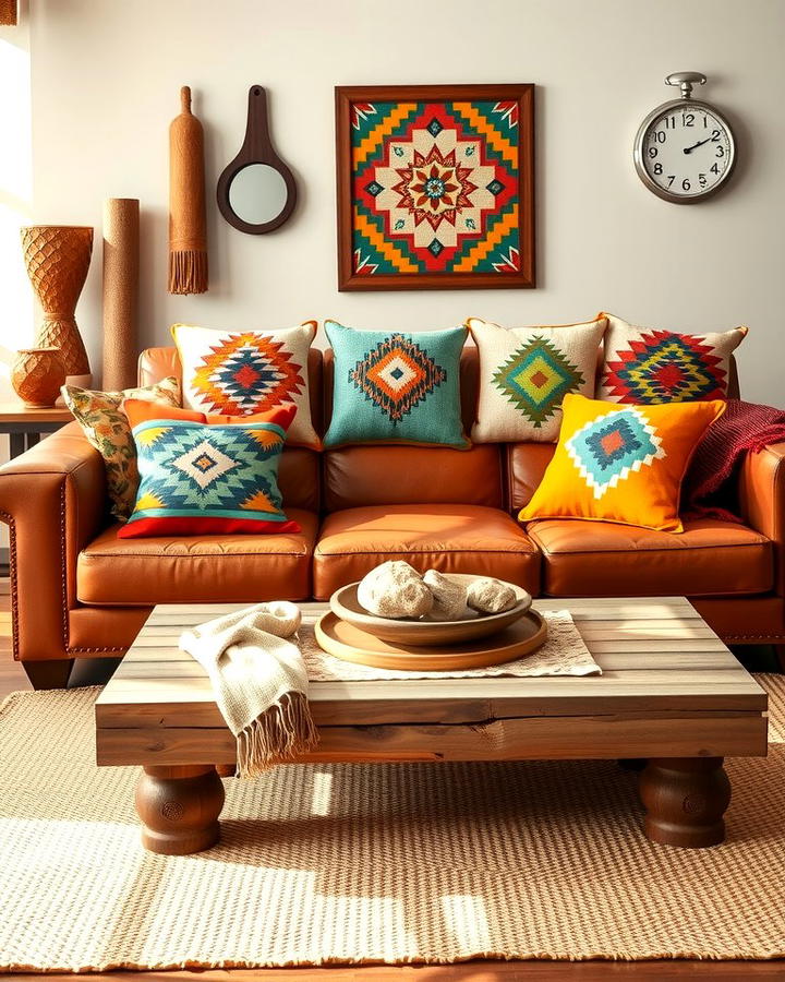 Southwestern Inspired Throw Pillows - 25 Southwest Living Room Ideas