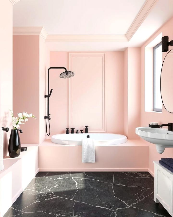 Spa Inspired Pink and Black Bathroom - 25 Pink and Black Bathroom Ideas