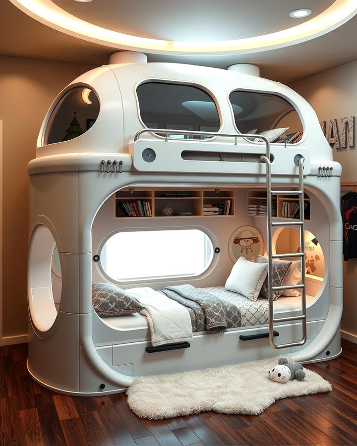 Space Capsule Bunk Bed - 25 Space-themed Room Ideas