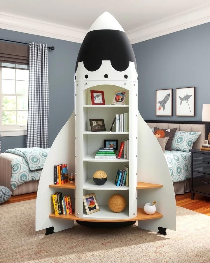 Space Shuttle Bookshelf - 25 Space-themed Room Ideas