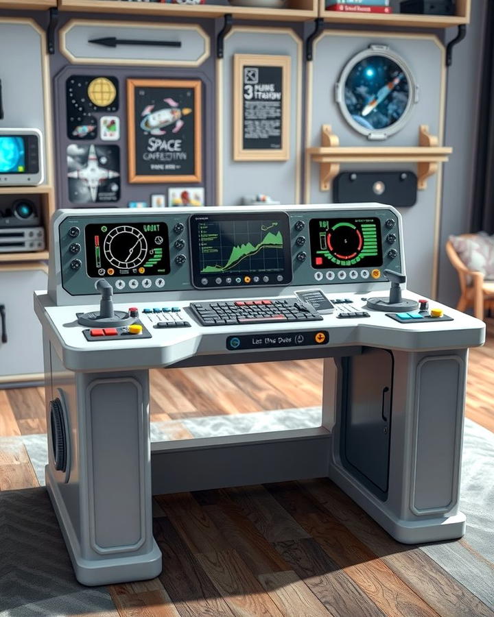 Space Station Control Panel Desk - 25 Space-themed Room Ideas