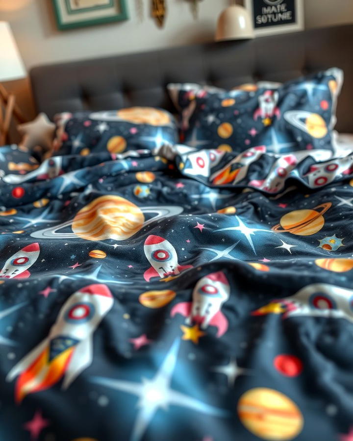 Space Themed Bedding - 25 Space-themed Room Ideas