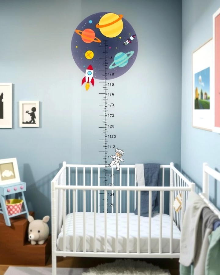 Space Themed Growth Chart 2 - 25 Space-themed Nursery Ideas