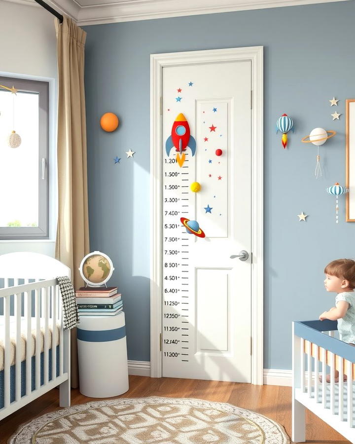 Space Themed Growth Chart - 25 Space-themed Nursery Ideas