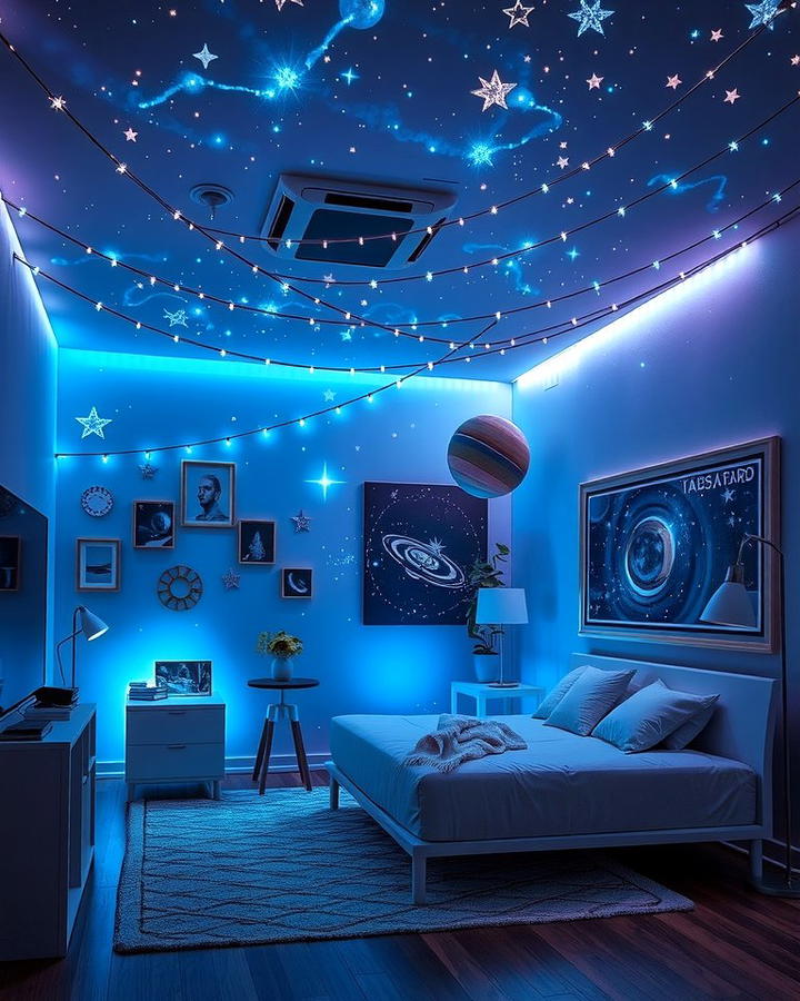 Space Themed LED Lighting - 25 Space-themed Room Ideas