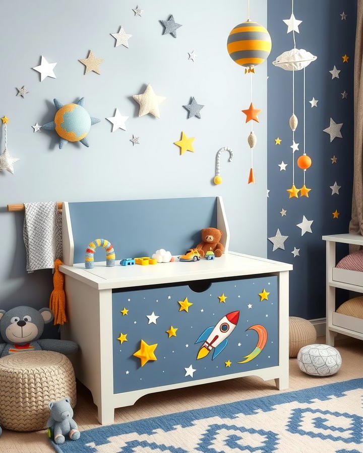 Space Themed Toy Chest - 25 Space-themed Nursery Ideas