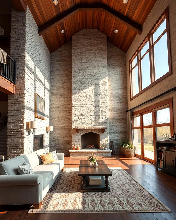 Spacious Living Room Warmth - 25 Rooms With Fireplaces With Vaulted Ceilings Features