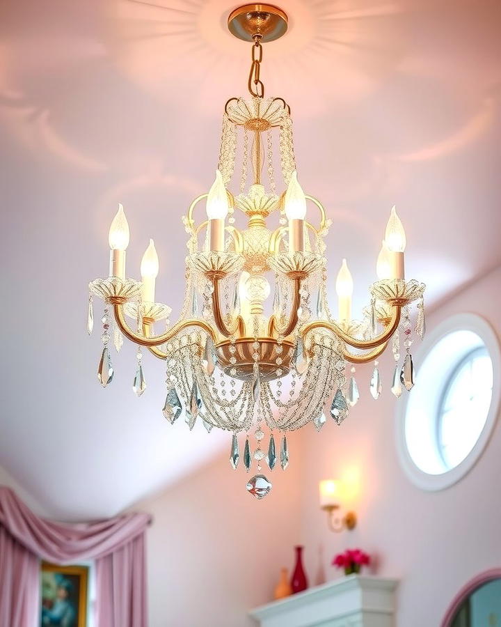 Sparkling Crystal Chandeliers - 30 Fairy-themed Bedroom Ideas