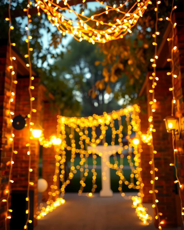 Sparkling String Lights - 30 Wedding Backdrop Ideas