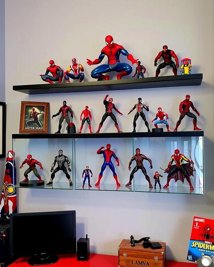 Spiderman Action Figure Display - 25 Spiderman Room Decor Ideas