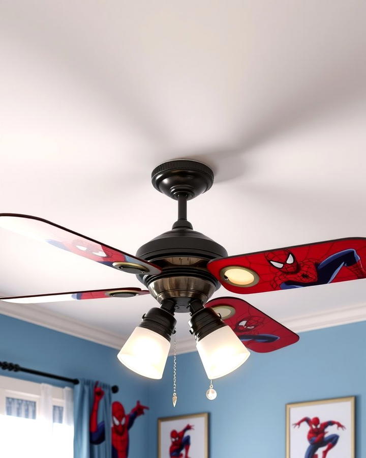 Spiderman Ceiling Fan - 25 Spiderman Room Decor Ideas