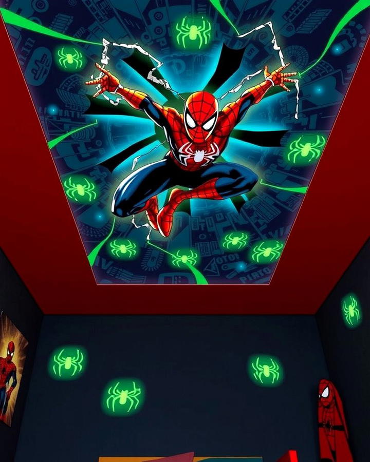 Spiderman Ceiling Stickers - 25 Spiderman Room Decor Ideas