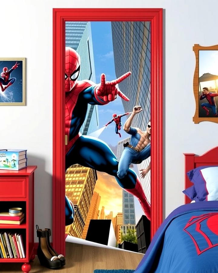 Spiderman Door Poster - 25 Spiderman Room Decor Ideas